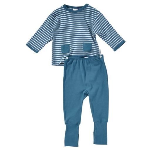 Schiesser baby 138202-811 - pigiama a due pezzi lungo, bambino, blu (blau (811-petrol)), 68 (5 mesi)