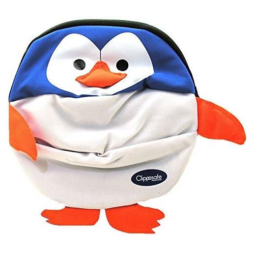 Clippasafe - zainetto per bimbi con gancio di sicurezza, fantasia: pinguino