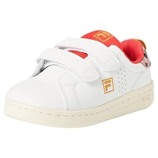 Fila crosscourt 2 nt f velcro tdl, scarpe da ginnastica unisex-bambini, rosso minerale bianco, 27 eu