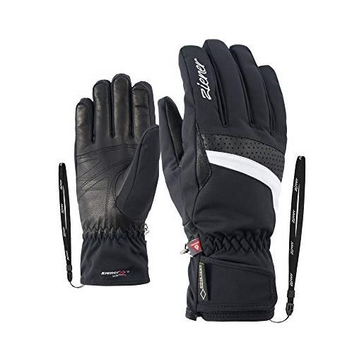 Ziener katara gtx pr lady glove, guanti da sci/sport invernali, impermeabili, traspiranti, molto caldi. Donna, nero (black/white), 8.5