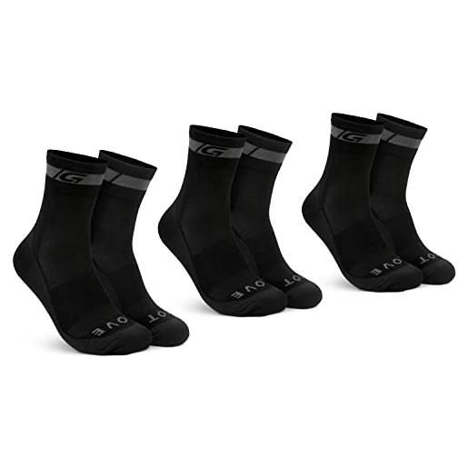 GripGrab merino wool regular cut cycling socks single & multi-pack box of 1 and 3 pairs breathable b, calzini da ciclismo unisex adulto, nero, m 41-44
