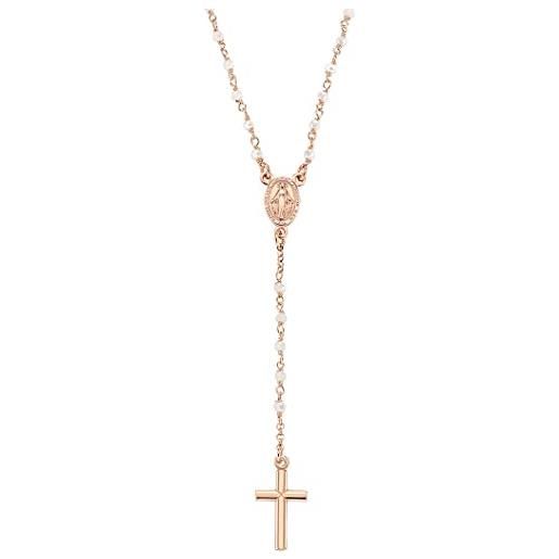 Thierry Mugler amen collana donna rosario cristalli bianchi rose gold cro10rbi4