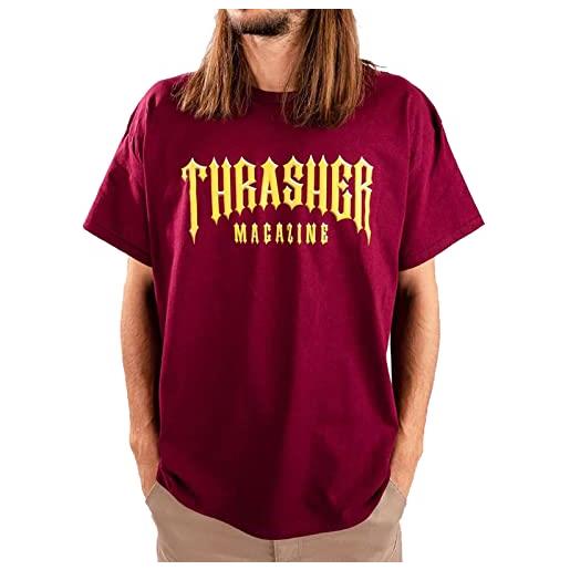 Thrasher magazine men's low low logo maroon short sleeve t shirt l