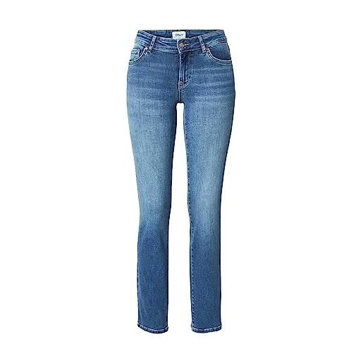 Only onlalicia reg strt dnm dot879 noos jeans, blu denim medio, 26w x 30l donna