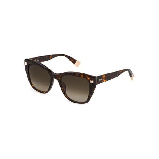 Furla sfu534 09tb sunglasses plastic, standard, 53, nero lucido (brown tortoise), unisex-adulto