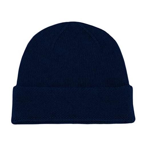 Love Cashmere berretto uomo in cashmere al 100% (mens cashmere hat) - blu scuro - realizzato a mano ad in scozia
