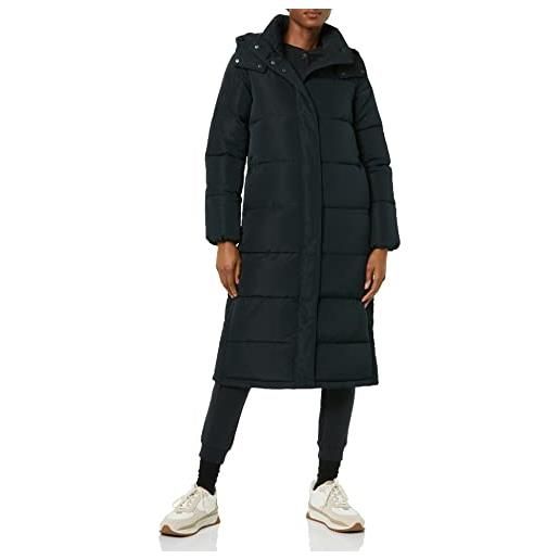 Amazon Essentials cappotto di piumino lungo con cappuccio idrorepellente in poliestere riciclato (taglie forti disponibili) (in precedenza amazon aware) donna, nero, xxs