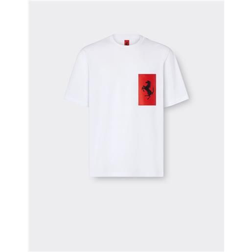 Ferrari t-shirt in cotone con tasca cavallino rampante
