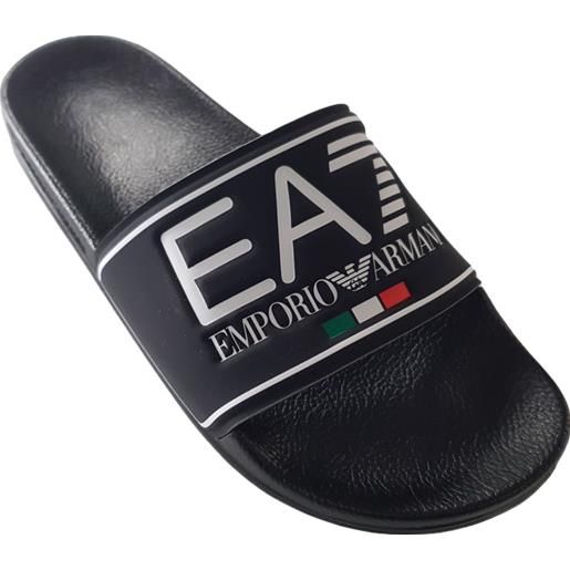 EA7 Emporio Armani ciabatte ea7 xcp001 xk273 italia team unisex nero e bianco