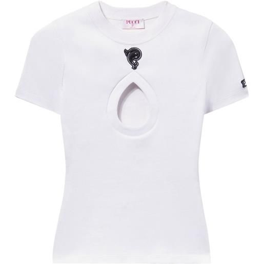 PUCCI t-shirt con dettaglio cut-out - bianco