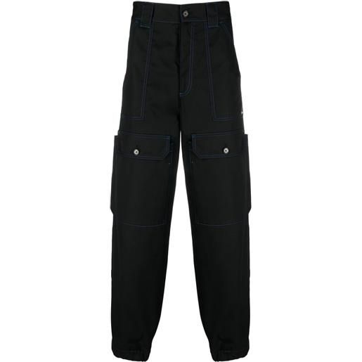 MSGM pantaloni con cuciture a contrasto - nero