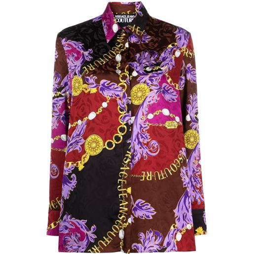 Versace Jeans Couture camicia con stampa chain couture - viola