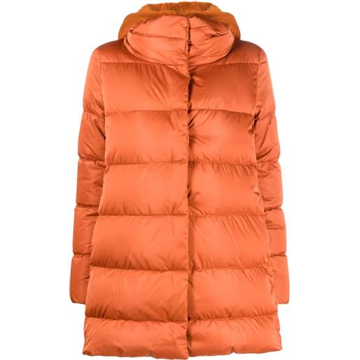 Herno cappotto imbottito con cappuccio rimovibile - arancione