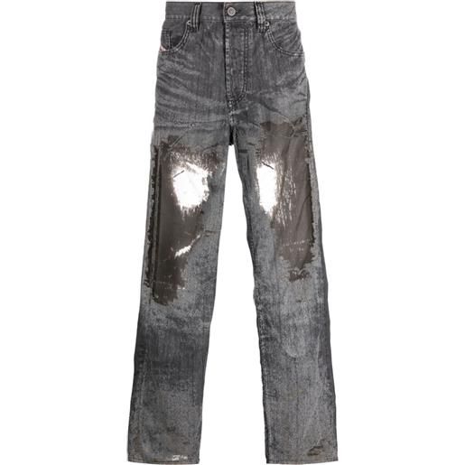 Diesel jeans d-macs a gamba ampia - nero
