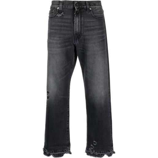 R13 jeans boyfriend con effetto vissuto - nero