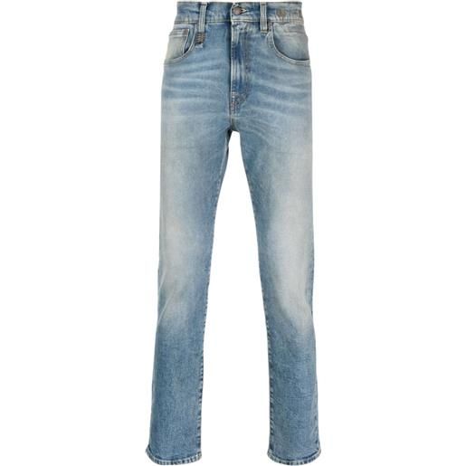 R13 jeans slim con effetto schiarito - blu