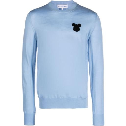 Comme Des Garçons Shirt maglione girocollo con intarsio - blu