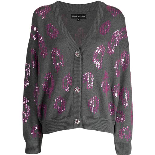 Izaak Azanei cardigan con paillettes - grigio