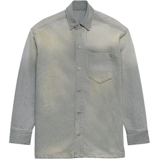 AMI Paris giacca-camicia con bottoni - grigio