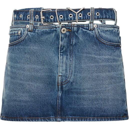 Y/PROJECT minigonna in denim / cintura logata