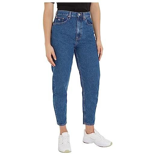Tommy Jeans jeans donna mom jeans vita alta, blu (denim medium), 25w / 30l