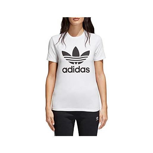 adidas trefoil tee, t-shirt unisex - bambini e ragazzi, scarlet/white, 8-9 anni
