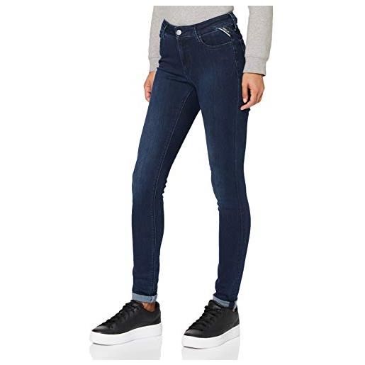 Replay luzien powerstretch denim, jeans conico, donna, grigio (097 dark grey), 25w / 32l