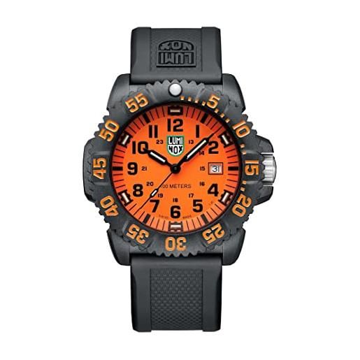 Luminox g collezione sea lion x2.2079 orologio da uomo 37 mm - orologio militare nero con datario impermeabile 100 m, nero
