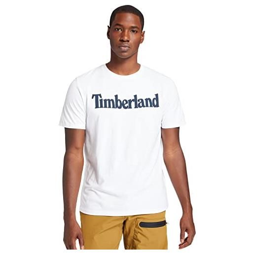 Timberland northwood tfo wordmark logo short sleeve tee black t-shirt, nero, xxxl uomo