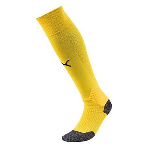 PUMA liga socks, calzettoni calcio unisex, giallo (cyber yellow/puma black), 2