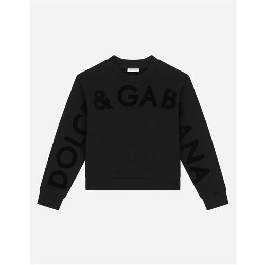 Dolce & Gabbana felpa girocollo in jersey con stampa floccata