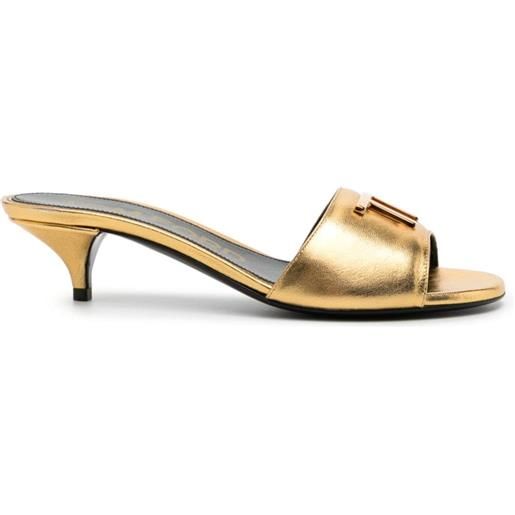 TOM FORD mules con placca logo 40mm - oro