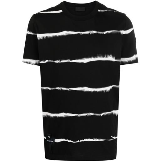 Moncler t-shirt con fantasia tie-dye - nero