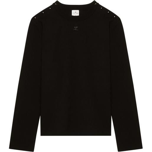 Courrèges maglione con applicazione - nero