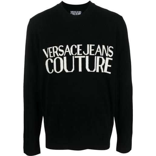 Versace Jeans Couture maglione girocollo con intarsio - nero