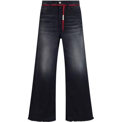 Marni jeans svasati con effetto schiarito - nero