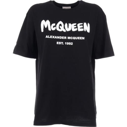 Alexander mcqueen - maglietta oversize in cotone