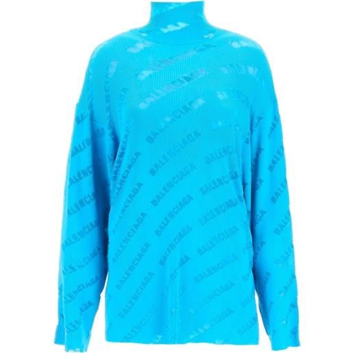 BALENCIAGA maglione dolcevita oversize con logo balenciaga