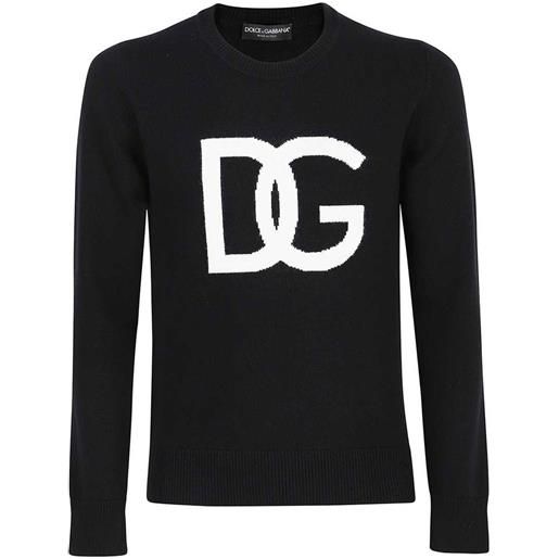 Dolce & gabbana - maglione con logo in lana