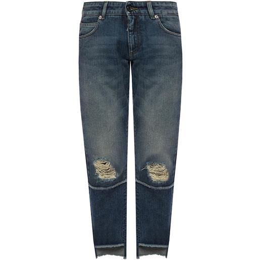 Dolce & gabbana - jeans in denim ritagliati
