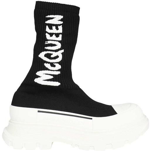Alexander mcqueen - stivali a calza con stampa del logo