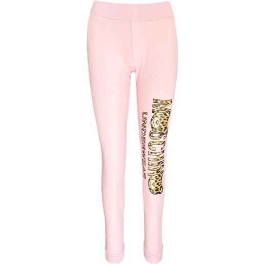 Moschino underwear - pantaloni da corsa con logo leopardo