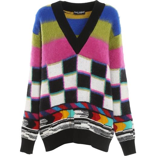 Dolce & gabbana - maglione lungo a blocchi di colore