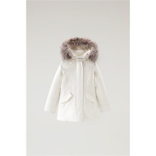 Woolrich arctic parka da bambina con pelliccia removibile bianco taglia 8