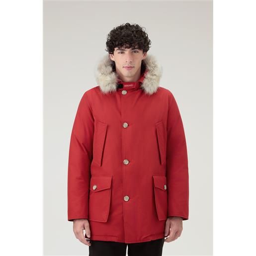 Woolrich uomo arctic parka in ramar cloth con pelliccia removibile rosso taglia xl