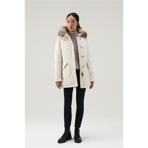 Woolrich donna arctic parka in urban touch con pelliccia removibile bianco taglia xl