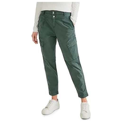 Street One a376306 pantaloni cargo affusolati, verde oliva morbido, 44w x 28l donna