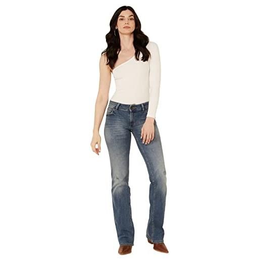 Wrangler jeans da donna in stile retrò mae mid rise stretch boot cut jean 09mwzwj, giulietta, 19w x 34l