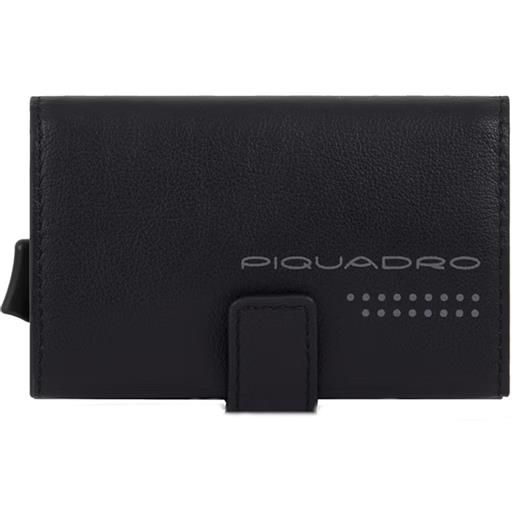 Piquadro urban compact wallet, 6+2cc e banconote, pelle nero