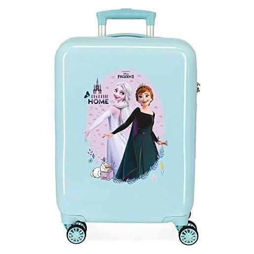 Disney frozen arendelle is home valigia da cabina blu 38 x 55 x 20 cm rigida abs chiusura a combinazione laterale 34 l 2,66 kg 4 ruote doppie bagaglio a mano